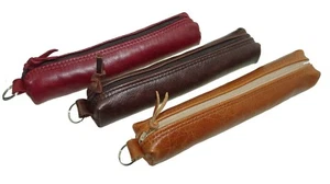 Traditional Pencil Case 771 SOLD Real Leather zipped tube Pouch pencils pen bag - Picture 1 of 12