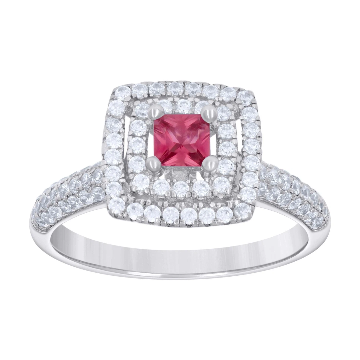 Anello Fascia In Oro Bianco 18k Con Rubini Taglio Navette E Diamanti | GV - Foto 7