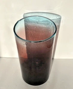 Seltener & einzigartiger antiker Glasbecher, Amethystbraun | Aqua Blau 6,25" hoch - Bild 1 von 12