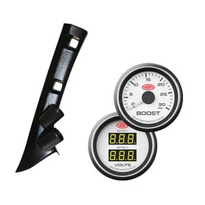 MQ 2015 Onwards Triton Dual Pillar Pod w/ White Diesel Boost & Dual Volts Gauge - Picture 1 of 12