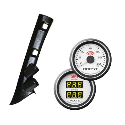 MQ 2015 Onwards Triton Dual Pillar Pod w/ White Diesel Boost & Dual Volts Gauge - Image 1 of 4