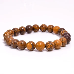 Natural Mariam Jasper 8mm Round Shape Beaded Gemstone Healing Stretch Bracelet - Picture 1 of 4