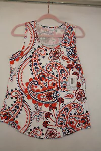 NWT LuLaRoe Size XL Tank Top White Paisley Floral Sleeveless - Picture 1 of 4