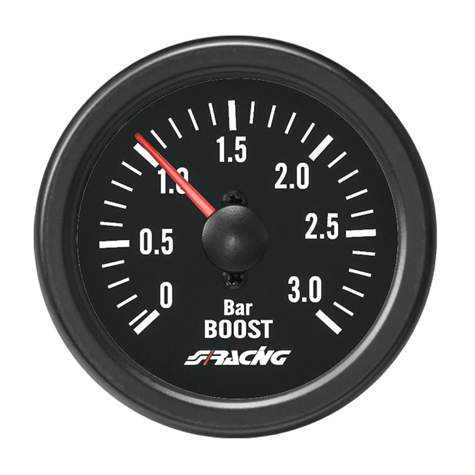 Simoni Racing Manometro pressione Turbo 0-3 Bar Black Line 52mm Meccanico Tuning