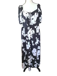 Ava & Viv Black White Knit Maxi Dress XXL rayon - Picture 1 of 4