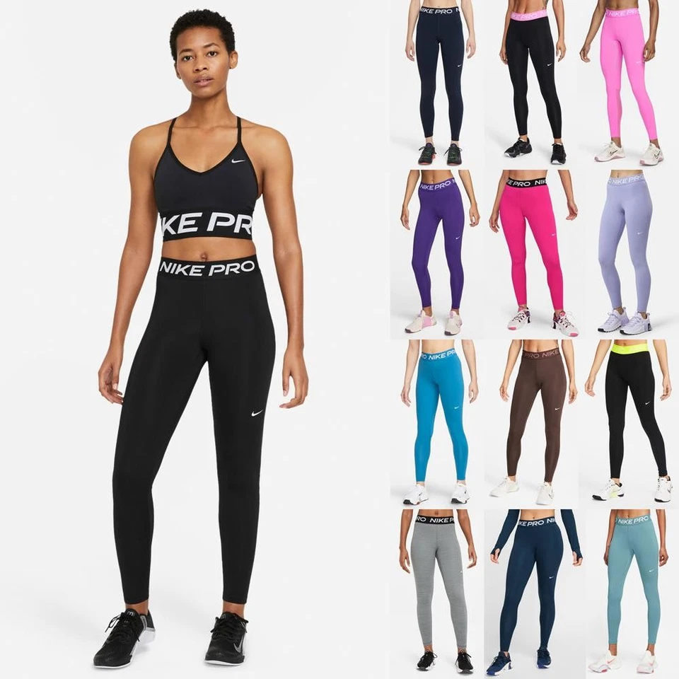 Nike Pro 365 Mid-Rise Damen Tights Sporthose Fitnesshose Leggings Hose - Image 1 of 1