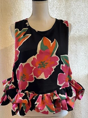 Tanque Entro floral bolha babados tamanho L. Adorável e lisonjeiro. - Imagem 1 de 4