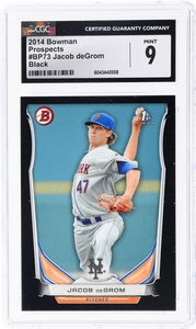 2014 Bowman Jacob Degrom Black #BP73 /99 CGC 9 Rookie RC - Picture 1 of 2