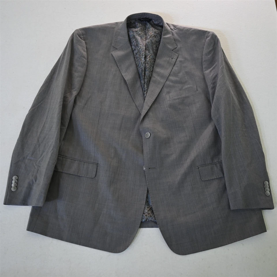 Blazer Traje Chaqueta Abrigo Deportivo Paul Fredrick 52L Gris Cremallera Bolsillo Elástico Lana Foto 1 de 4