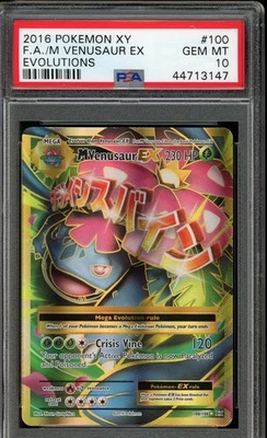 2016 POKEMON XY EVOLUTIONS #100 FA/M VENUSAUR EX PSA 10 Gem Mint - Image 1 of 2