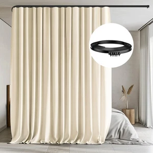 Room Divider Curtains with Flexible Ceiling Tracks Set,Blackout Curtain Ceili... - Picture 1 of 7