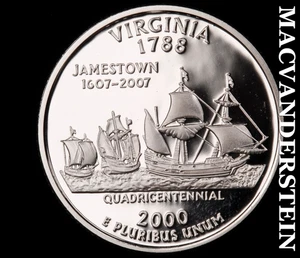 2000-S Silver Virginia State Quarter - Choice Gem Proof Lustrous #C7544 - Picture 1 of 2