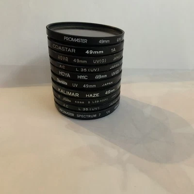 Lot of 10     49mm Camera lens filters UV HAZE      Various Brands Free Shipping - Image 1 of 3