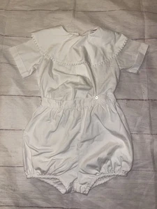 Boys 4T White Button-on Romper Caroline Classics *See description - Picture 1 of 6