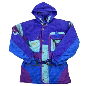 Descente Purple Ski Jacket 90s Retro Vintage Abstract Mens Medium - Picture 1 of 5