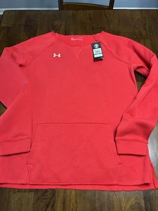 Felpa donna Under Armour rossa taglia large nuova con etichetta girocollo - Foto 1 di 5