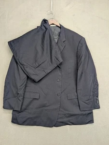 Joseph Abboud 54R Navy Blue Pinstipe 2 Piece Suit Pleated Pants 50x28 - Picture 1 of 11
