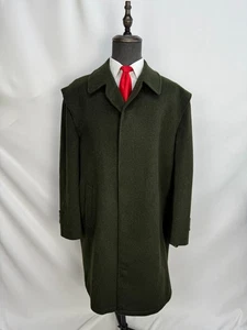 Vintage Men’s Original Tiroler Loden Wool dark green Overcoat US Size 50R 52R - Picture 1 of 20