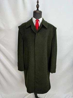 Vintage Men’s Original Tiroler Loden Wool dark green Overcoat US Size 50R 52R - Image 1 of 4