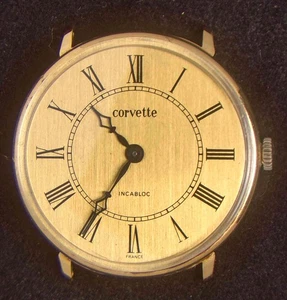 Corvette France Roman goldfarbene Herren Handaufzug Vintage Uhr-- Ersatzteile/Reparaturen - Bild 1 von 3