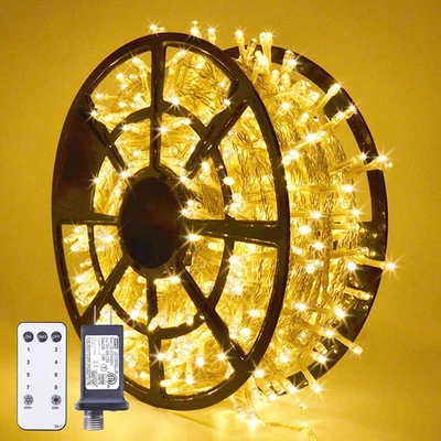 168FT 600 LED Christmas Lights Outdoor Waterproof 8 Modes Warm White Christmas T - Image 1 of 4