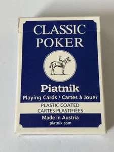 Klassisches Poker Piatnik Deck mit kunststoffbeschichteten Spielkarten Nr. 1321 Blau Österreich - Bild 1 von 8