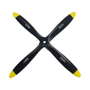 4-bladed 20x8 Black Wood Propeller Puller for Nitro Gas Engine RC Model Airplane - Picture 1 of 8