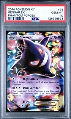 Pokemon Gengar EX 34/119 2014 XY Phantom Forces PSA 10 - Image 1 of 2