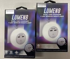 2/$15.99 Premier Lumen8 Dual USB Charger + LED Sensor Nightlight (PLED08)