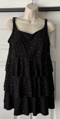 Traje de baño de una pieza de lunares dorados negros grandes longitudes para mujer talla 16 Foto 1 de 4