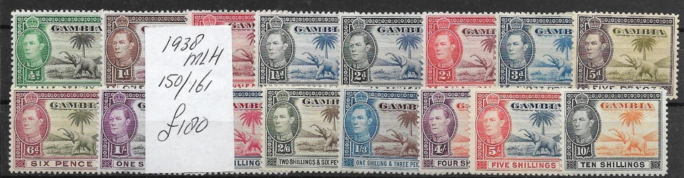 GAMBIA @ 1938 KGVI SG150-161 SET COMPLETO MLH Buen Precio @GB2010 Foto 1 de 1