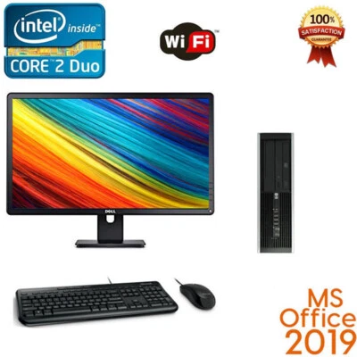 Fast HP Desktop Computer PC Core 2 Duo SSD 1TB 16GB 23" WiFi Win10 OFFICE 2019 - Image 1 of 4