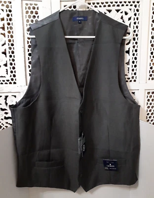 GEOBERTI MEN'S FORMAL SUIT VEST CHARCOAL NWT - Image 1 of 4