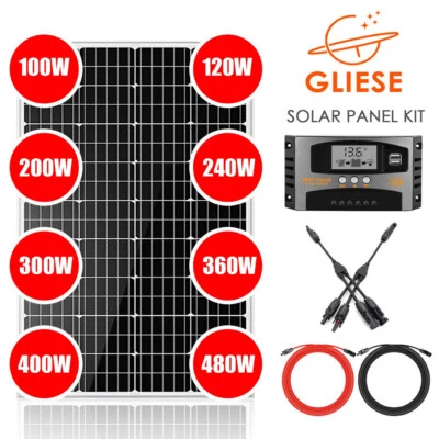 100W 150W 200W 400W Solaranlage Komplettpaket Solarpanel  Solarmodul Wohnmobile - Bild 1 von 4