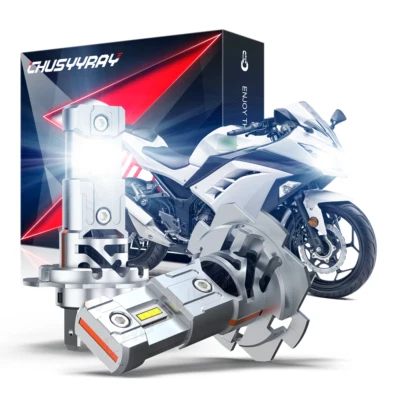 Par de faros LED H7 blancos para motocicleta Kawasaki Ninja 250r 2008-2012 Foto 1 de 4