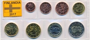 Finlandia 2017 KMS juego de euros 1 céntimo - 2 € completo sin estrenar en funda de moneda - Imagen 1 de 1