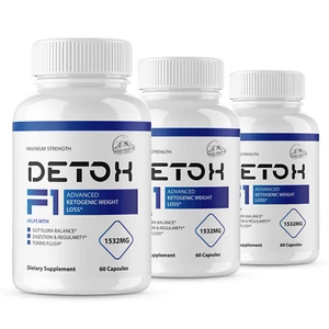Detox F1 1532MG Advanced Ketogenic Weigh Loss - 3 Bottles 180 Capsules - Picture 1 of 4