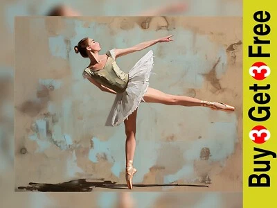 Graceful Ballet Pose 5"x7" Print on Matte Paper | Elegant Dancer Artwork - Image 1 of 4