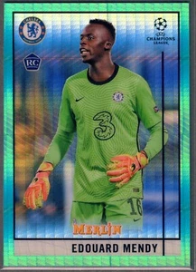 2020-21 Topps Merlin Chrome Edouard Mendy Aqua Prism rifrattore Rookie RC #91 - Foto 1 di 2
