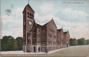 Bangor Maine City Hall Robbins Bros Posted 1924 Postcard - Picture 1 of 2