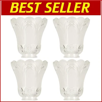 Transitional Style Glass Shades for Ceiling Fans - Pack of 4, Clear or Frosted - Image 1 of 4