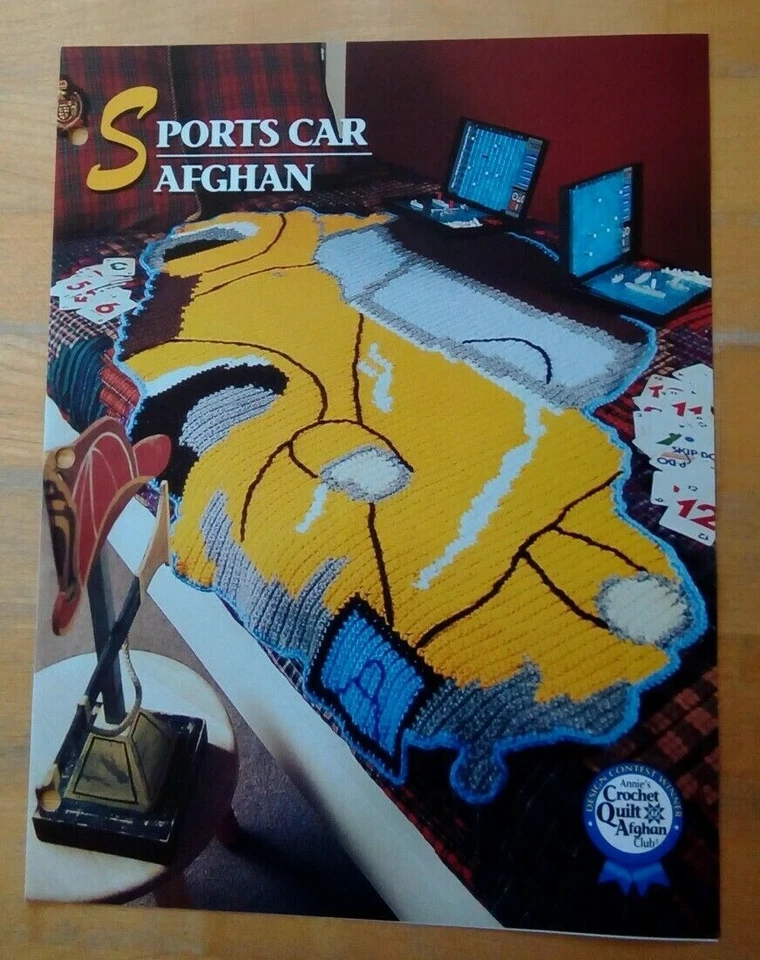 Sports Car Afghan Annie's Attic Crochet Pattern Leaflet Quilt & Afghan Club  - Image 1 of 1