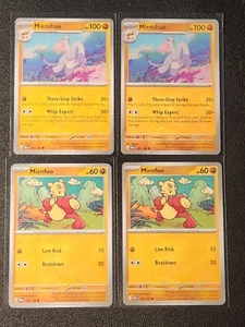 2x Mienshao 097/182 & 2x Mienfoo 096/182 Pokemon card SV Paradox Rift NM - Picture 1 of 1