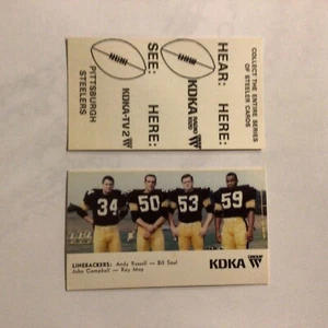 Andy Russell RC Bill Saul RC John Campbell Ray May RC 1968 KDKA Steelers RARE - Bild 1 von 1