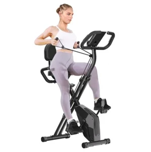 Magnetic Folding Exercise Bike Indoor Cardio Workout LCD Monitor Adjustable Seat - Picture 1 of 6