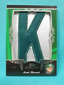 2007 TOPPS STERLING SCOTT KAZMIR 1/1 "K" LETTER PATCH GAME WORN JERSEY A2 - Picture 1 of 6