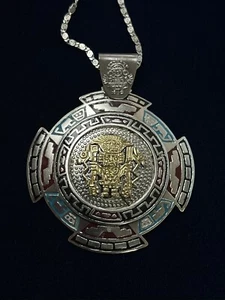 Peruvian Enamel Pendant with Necklace - Picture 1 of 12