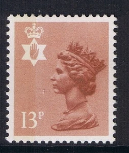 GB SG NI37 MNH MINT Northern Ireland 13p Pale Chestnut 1B Type I Regional Machin - Picture 1 of 1