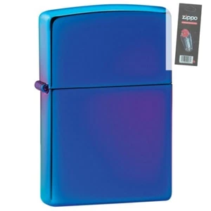 Zippo 29899 High Polish Indiglo Finish Full Size Lighter + FLINT PACK - Picture 1 of 1
