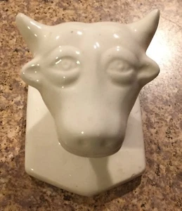 White Cow Ceramic Coat Hanger - Picture 1 of 2